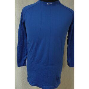 Nike Pro Combat M Blue Compression Dri Fit Long Sleeve Graphic Textured T-Shirt